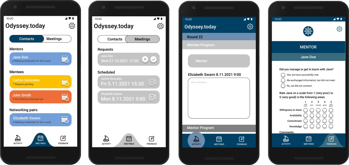 first-layouts-of-the-mobile-app